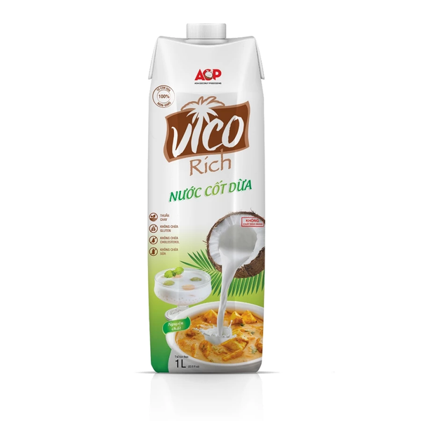 Nước Cốt Dừa UHT Vico Rich hộp 1Lít