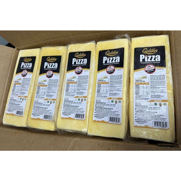 Phô mai kéo sợi mozzarella Golden Pizza khối 2kg