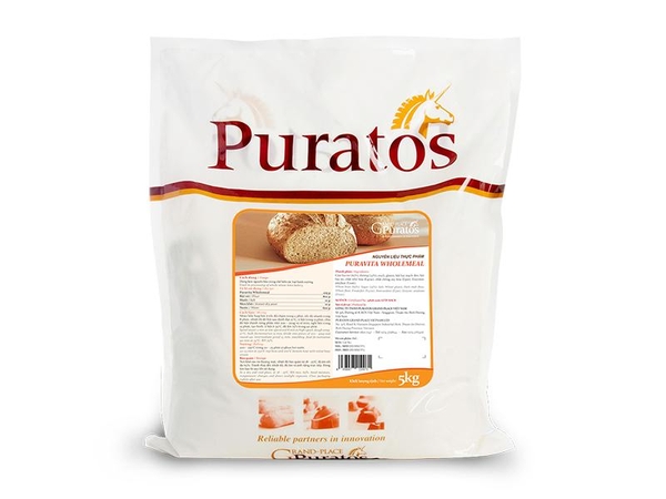 Bột Mì Nguyên Cám Puratos 5kg (Bột trộn bánh mì dinh dưỡng Puravita Wholemeal)