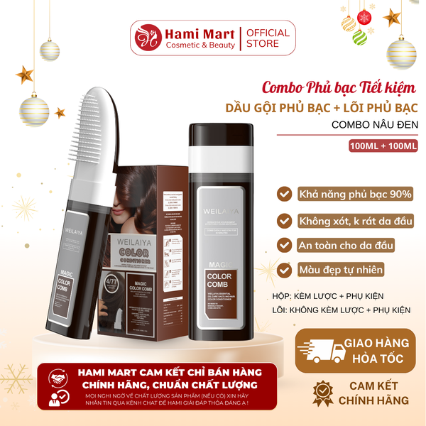 Combo Phủ bạc Màu nâu đen [1 hộp + 1 lõi]