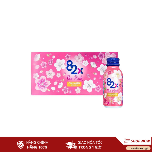 Nước Uống Đẹp Da Collagen The Pink 82X - Hộp 10 Chai x 50ml