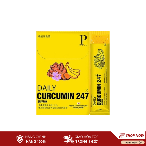 Thạch Nghệ Vị Chuối Daly Curcumin 247 Saffon - Hộp 7 gói