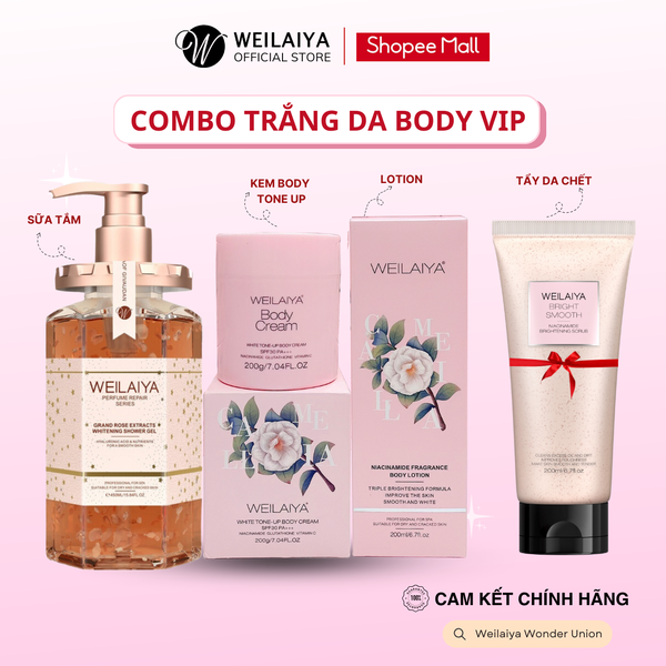 Combo Chăm Sóc Body VIP 4 Món - Combo Hoa Hồng