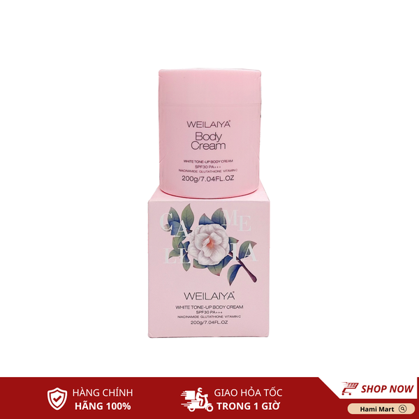 Kem Kích Trắng Nâng Tông Da Body Cream Camellia Weilaiya 200g