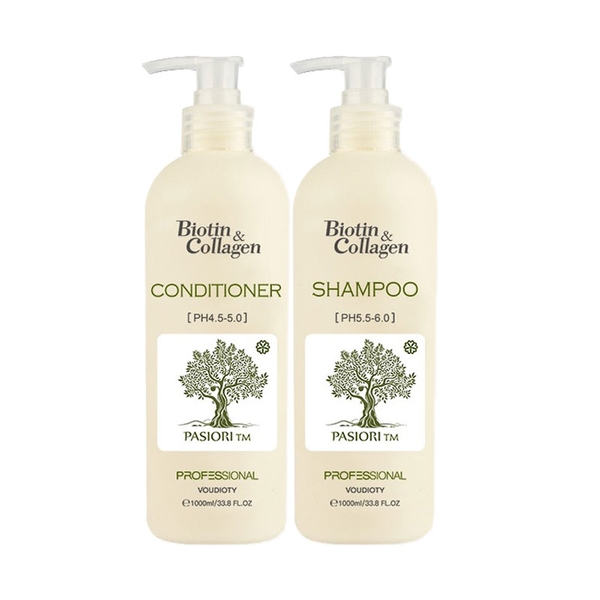 Bộ Dầu Gội Dầu Xả Biotin & Collagen Phục Hồi Màu Trắng - 1000ml*2
