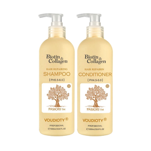 Bộ Dầu Gội Dầu Xả Biotin & Collagen Siêu Suôn Mượt Màu Vàng - 1000ml *2