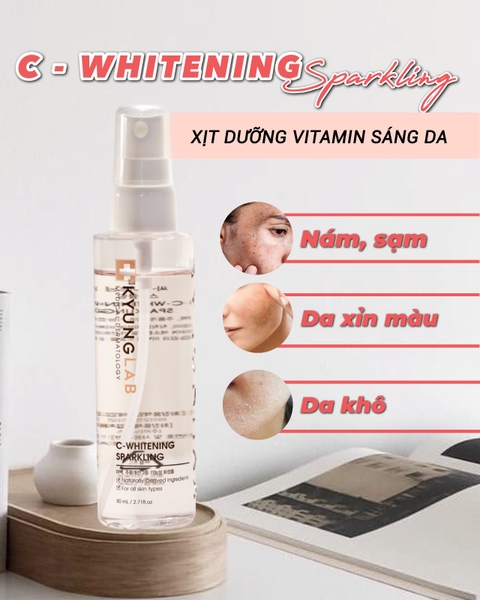 Xịt Dưỡng Cấp Ẩm Dưỡng Sáng Da Kyunglab C-Whitening Sparkling 80ml