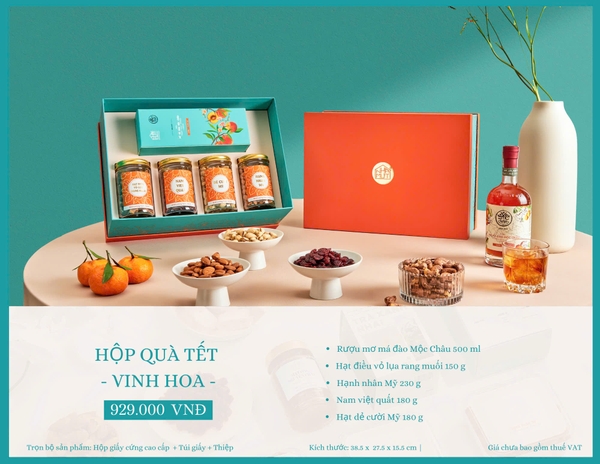 Hộp Quà Tết Nhà Mứt 2025 - Hộp Vinh Hoa
