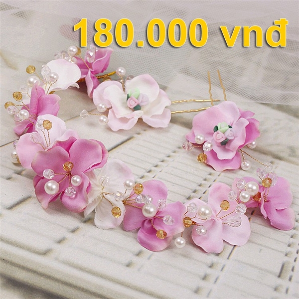 Bộ cài tóc cô dâu hoa