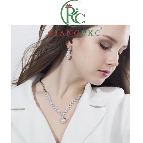 Bộ trang sức cao cấp đồng mạ vàng chất liệu đá AAA zincon SP2221922  giangpkc-phu-kien-thoi-trang