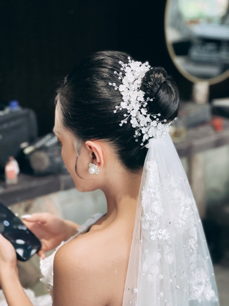 Băng đô hoa cài tóc cô dâu dây mềm 7-2023 Giangpkc  giangpkc-phu-kien-thoi-trang