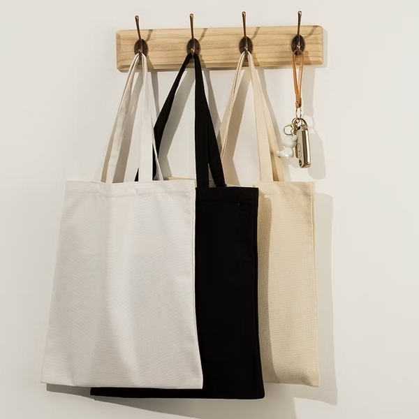 Túi Tote vải Canvas có khóa kéo và ngăn phụ giá rẻ