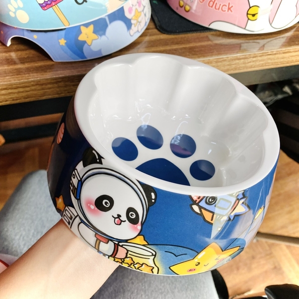 Bát ăn cao cấp hoạ tiết in hình bàn chân 14,5*14,5*6,5cm