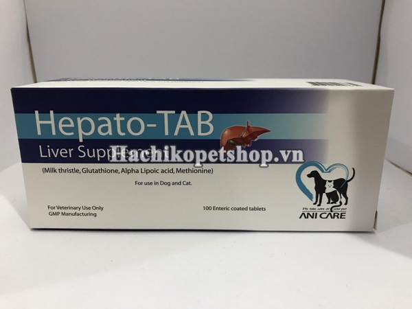 Viên uống HEPATO TAB giải độc gan, bổ gan, hỗ trợ chức năng gan cho Chó Mèo
