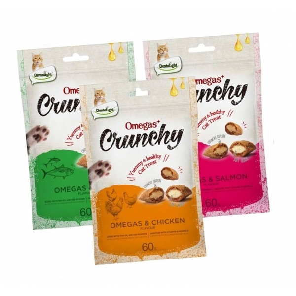 Bánh thưởng cho mèo Dentalight Omegas+ Crunchy - 60gr