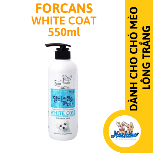 Dầu gội và xả cho chó lông trắng Forcans White Coat 550ml