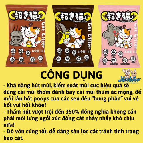 Cát vệ sinh đất sét Maneki Neko 5L cho Mèo công nghệ Nhật Bản