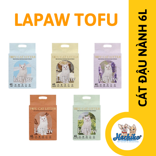 Cát vệ sinh tofu cho mèo laPaw 100% đậu nành tự nhiên 6l