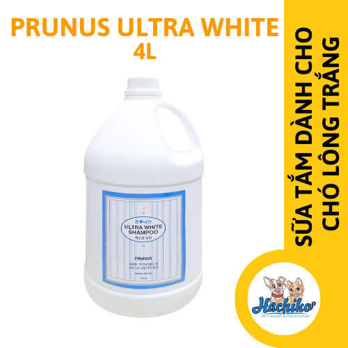 Sữa tắm cho chó lông trắng Prunus Ultra White 4 lít
