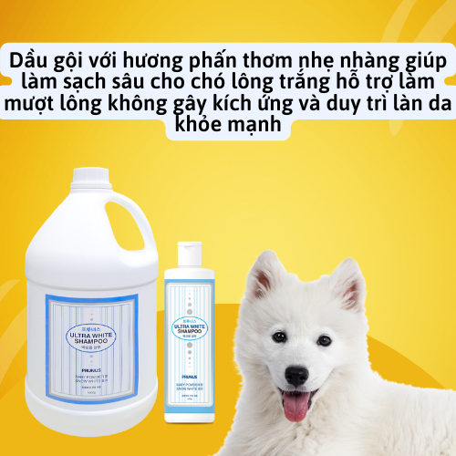 Sữa tắm cho chó lông trắng Prunus Ultra White 4 lít