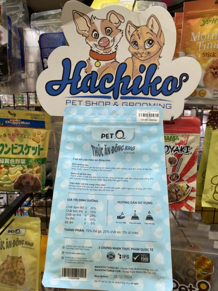 Thức ăn đông khô cho thú cưng PetQ 3 vị dành cho Mèo 130gr