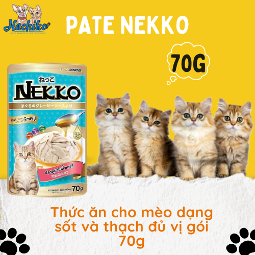 Pate Nekko cho mèo dạng sốt và thạch đủ vị - Gói 70gr