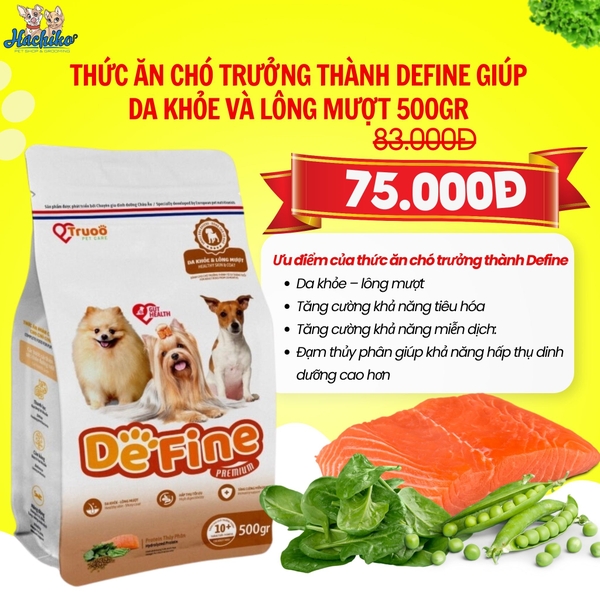 Thức ăn hoàn chỉnh cho Chó trưởng thành giúp da khỏe và lông mượt vị cá hồi 500gr