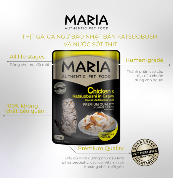 Pate xốt Maria cao cấp dành cho Mèo - 70gr