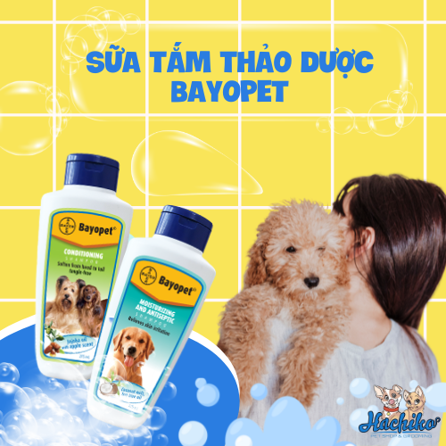 Sữa tắm thảo dược Bayopet cho dịch vụ tắm chó sạch thơm an toàn