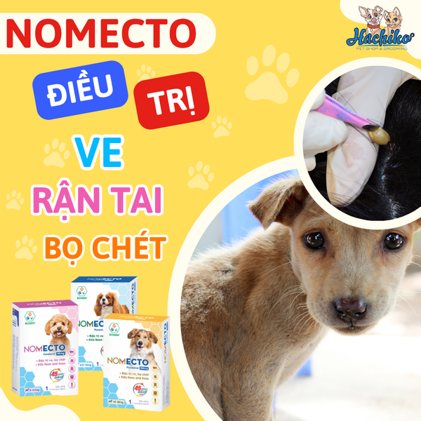 NOMECTO - Diệt ghẻ, ve, rận, bọ chét cho chó