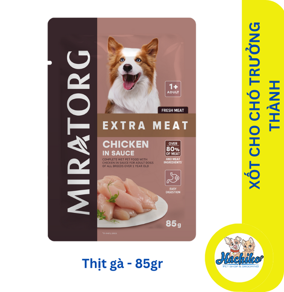 Pate xốt cho chó trưởng thành Miratorg Extra Meat - Thịt gà 85gr