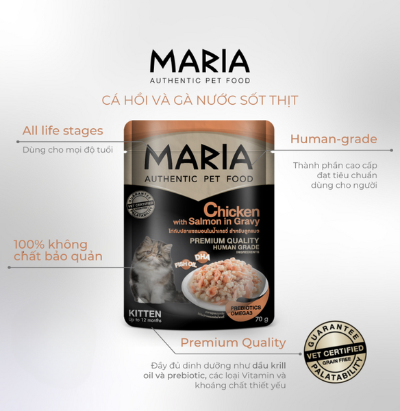 Pate xốt Maria cao cấp dành cho Mèo - 70gr