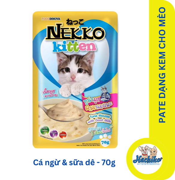 Pate Nekko kitten cho mèo con dạng xốt, thạch, kem đủ vị - Gói 70gr