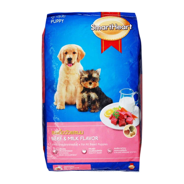Thức ăn hạt Smartheart Puppy vị Bò & sữa cho Chó con dưới 12 tháng tuổi