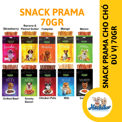 Snack Prama gà mềm nhiều vị cho Chó 70gr 