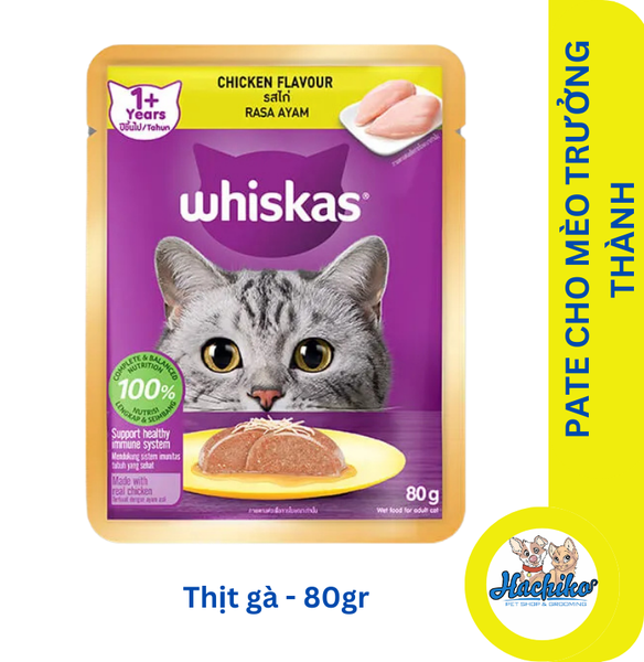 Pate xốt cho mèo Whiskas Adult - 80gr