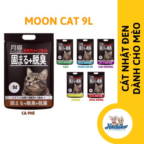 Cát vệ sinh dành cho Mèo, cát Nhật đen Moon Cat bao 9L, 4kg