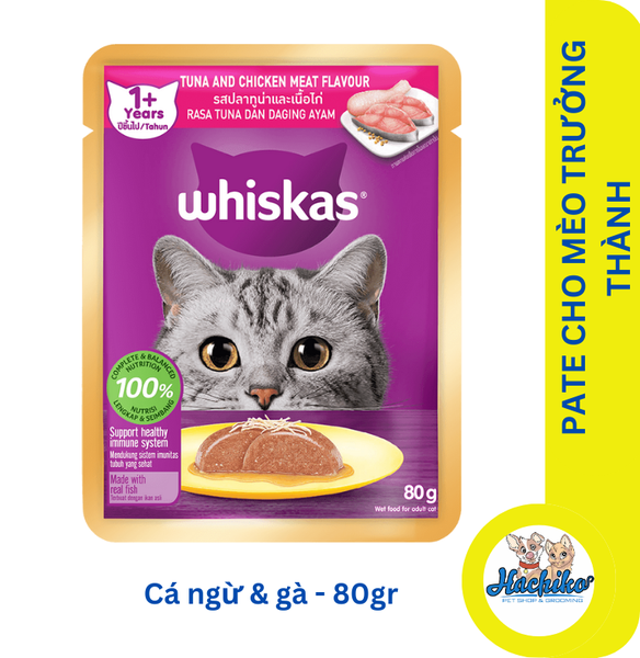 Pate xốt cho mèo Whiskas Adult - 80gr