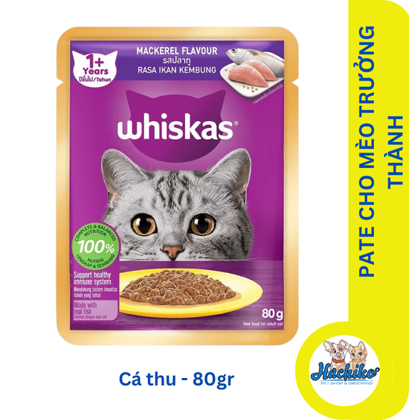 Pate xốt cho mèo Whiskas Adult - 80gr