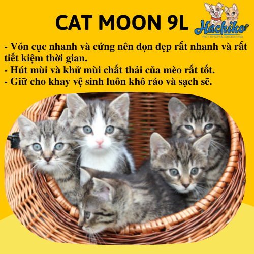 Cát vệ sinh dành cho Mèo, cát Nhật đen Moon Cat - Bao 9L, 4kg
