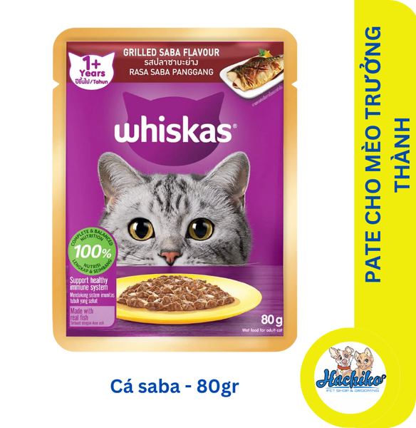 Pate xốt cho mèo Whiskas Adult - 80gr