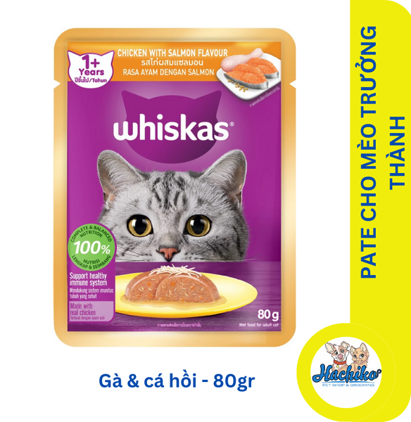 Pate xốt cho mèo Whiskas Adult - 80gr