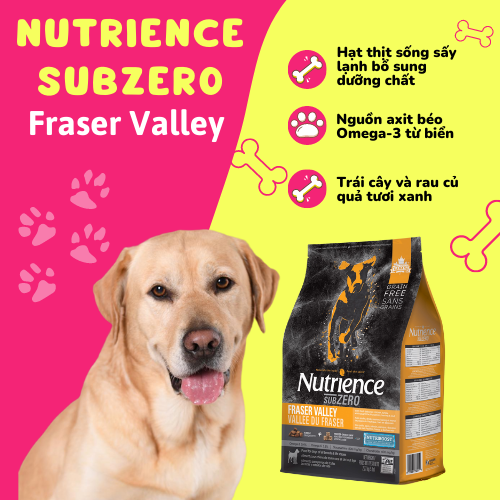 Thức ăn cho chó Nutrience Subzero Fraser Valley - Gà tây, cá hồi, cá trích, cá tuyết và rau củ quả 0.5kg/2.27kg/ 5kg (Cho mọi giống chó ở mọi lứa tuổi)