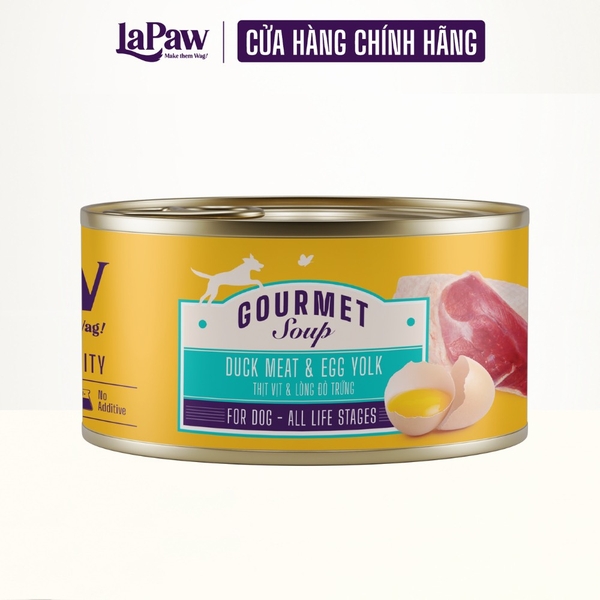Lapaw - Súp lon cho chó 170g - Vị vịt, lòng đỏ trứng