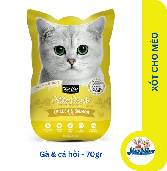 Xốt pate cho mèo Kit Cat Petite Pouch nhiều vị - 70gr