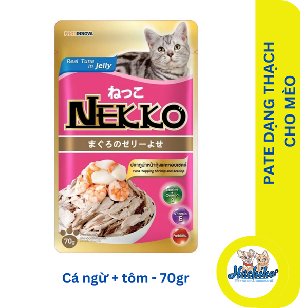 Pate Nekko cho mèo dạng sốt và thạch đủ vị - Gói 70gr