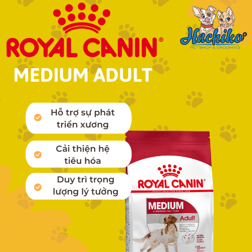 Royal Canin Medium Adult - Thức ăn cho chó trưởng thành - 1kg/4kg/10k/15kg