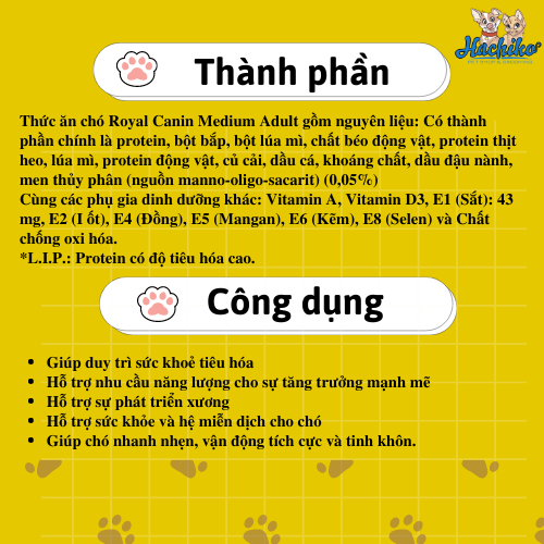 Royal Canin Medium Adult - Thức ăn cho chó trưởng thành - 1kg/4kg/10k/15kg