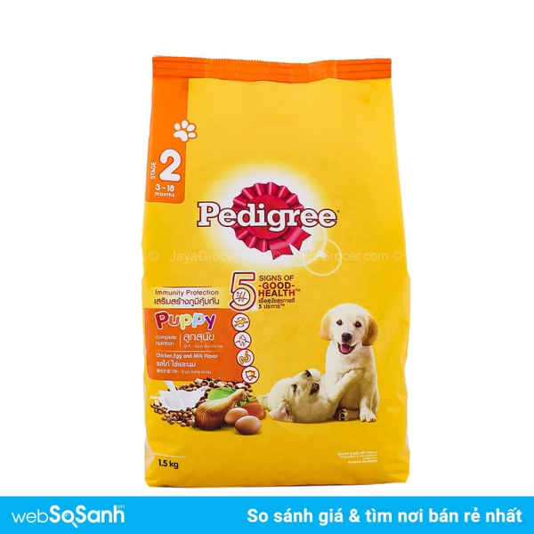 Thức ăn cho chó con Pedigree Puppy vị Gà trứng và sữa gói 1.3kg