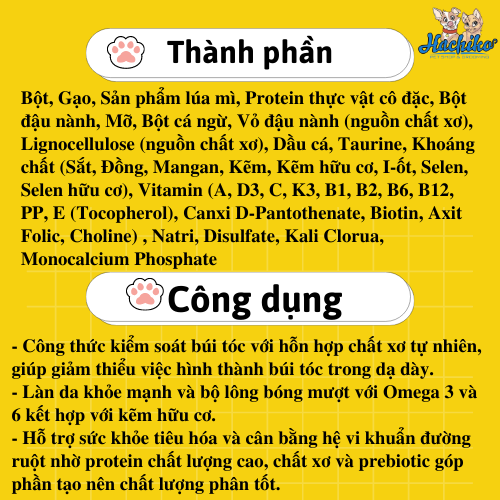Thức ăn hạt cho Mèo KEOS  hỗ trợ loại bỏ búi lông Keos Plus Cat adult Hairball 1.5kg